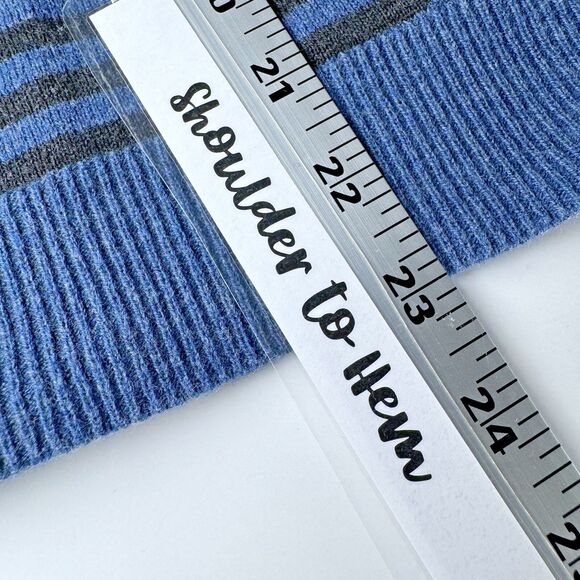 Indigenous Sweater Womens Small Blue Black Organic Cotton Striped Full Zip Peru - Picture 11 of 12